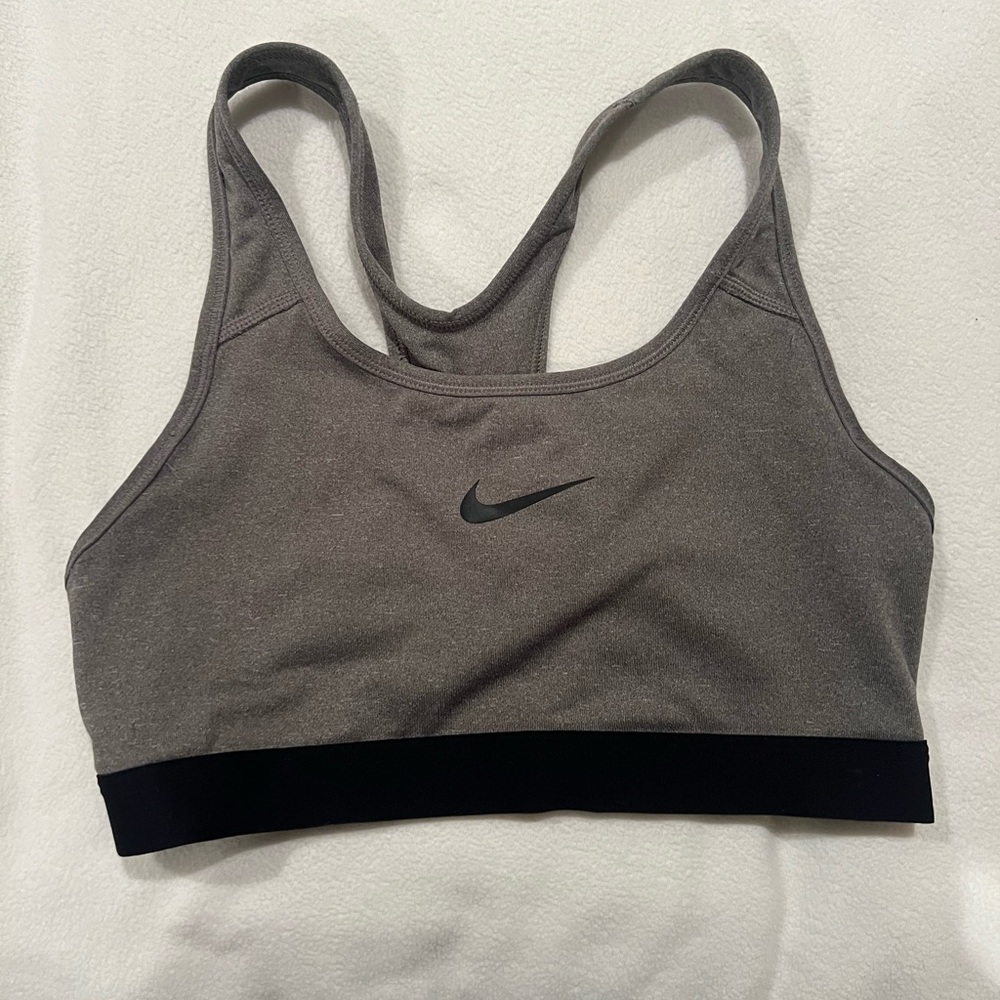 Nike Women's Charcoal and Black Sports Bra